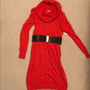 Orange old navy sweater dress. Belt not included.